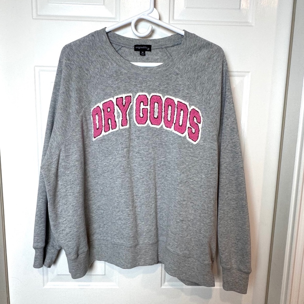 Originality “Dry Goods” Graphic Sweatshirt, Size Medium.
